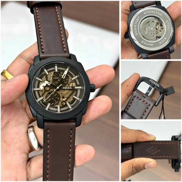 Fossi_l me automatic leather belt Watch