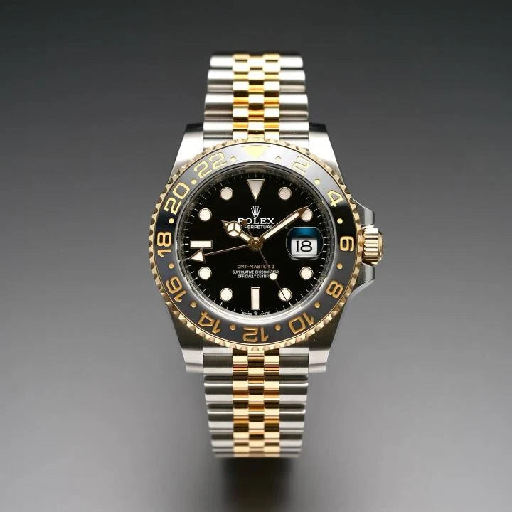 Role_x GMT Master II Zombie Black Grey Steel Yellow Gold Watch Two-tone Luxury Edition Premium Quality mercurewatches.store