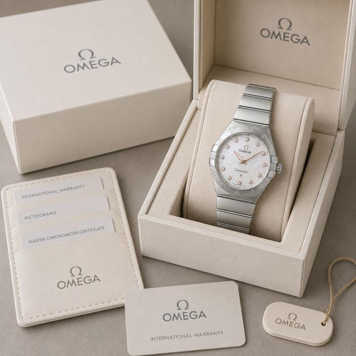 Omeg_a constellation silver white 28 mm 559