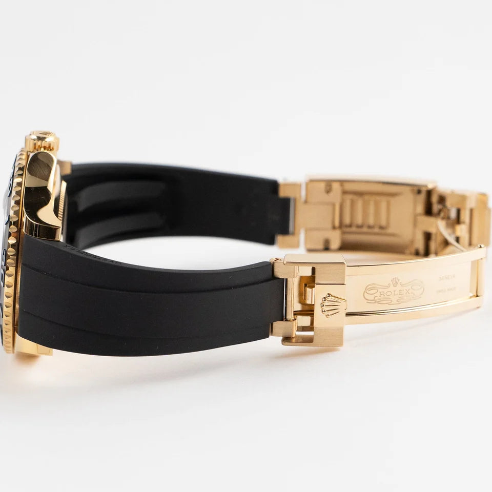 Role_x Yatch Master Yellow Gold Oysterflex Black Mint Mens Watch Luxury Edition Premium Quality mercurewatches.store