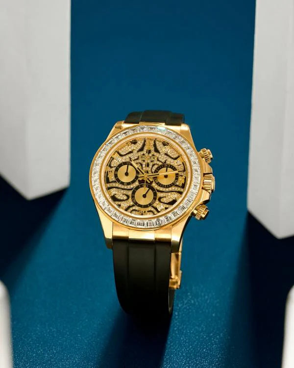 Ro*ex Eye Of The Tiger Gold Dial Silicon Belt Edition Premium Quality Luxury Watch mercurewatches.store