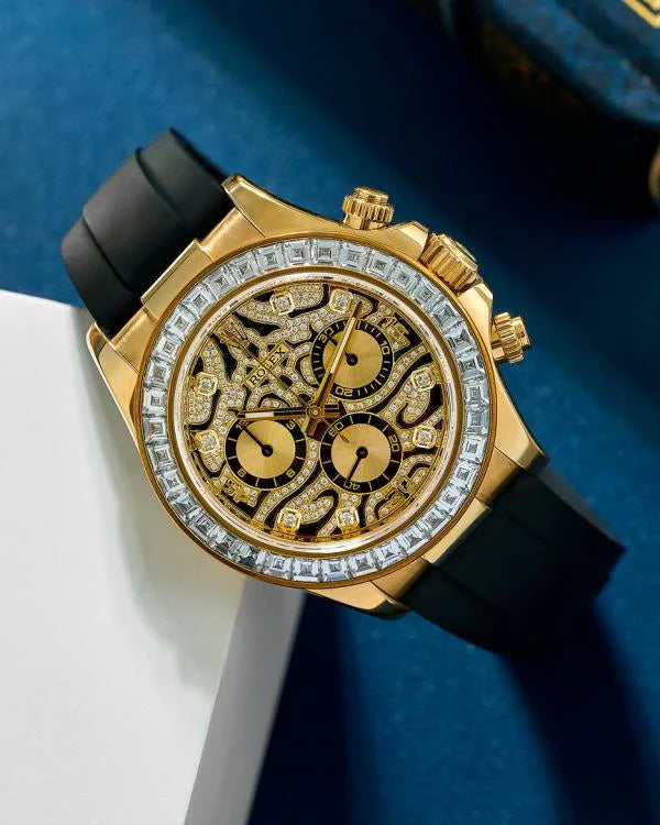 Ro*ex Eye Of The Tiger Gold Dial Silicon Belt Edition Premium Quality Luxury Watch mercurewatches.store