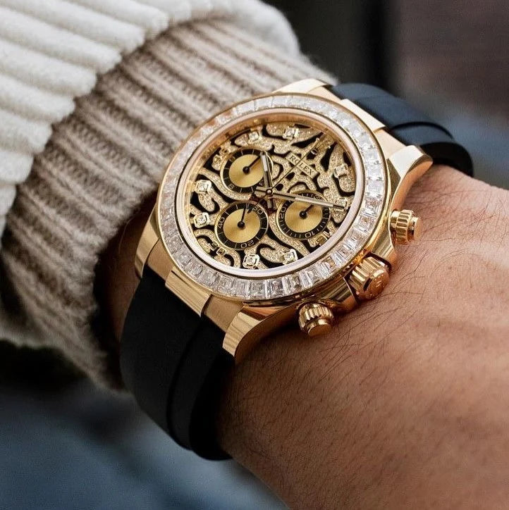 Ro*ex Eye Of The Tiger Gold Dial Silicon Belt Edition Premium Quality Luxury Watch mercurewatches.store