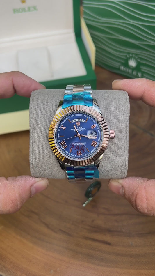 Role_x Oyster Perpetual Day Date 40 Battery 2Ton-Copper-Blue