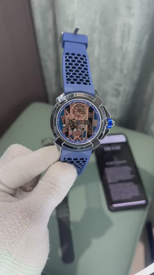 Jacob&Co. Sweep Silver Blue Cr7 Quartz Watch