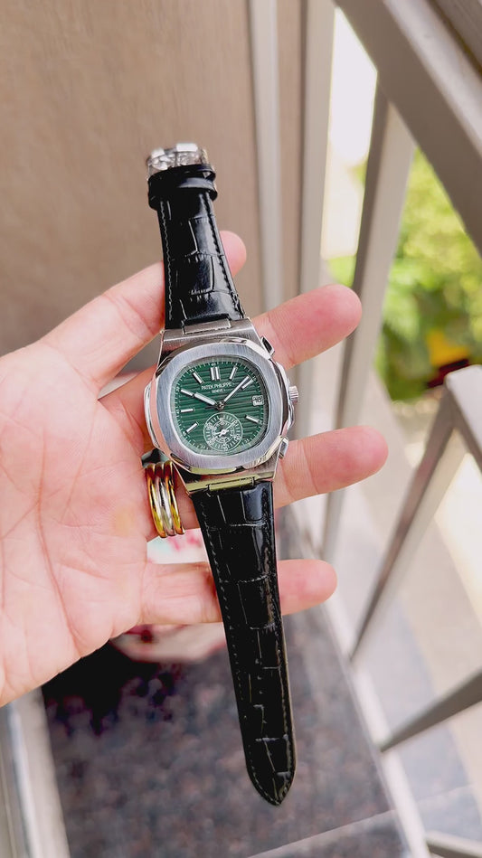 PATEK_CRONO_SILVER_GREEN