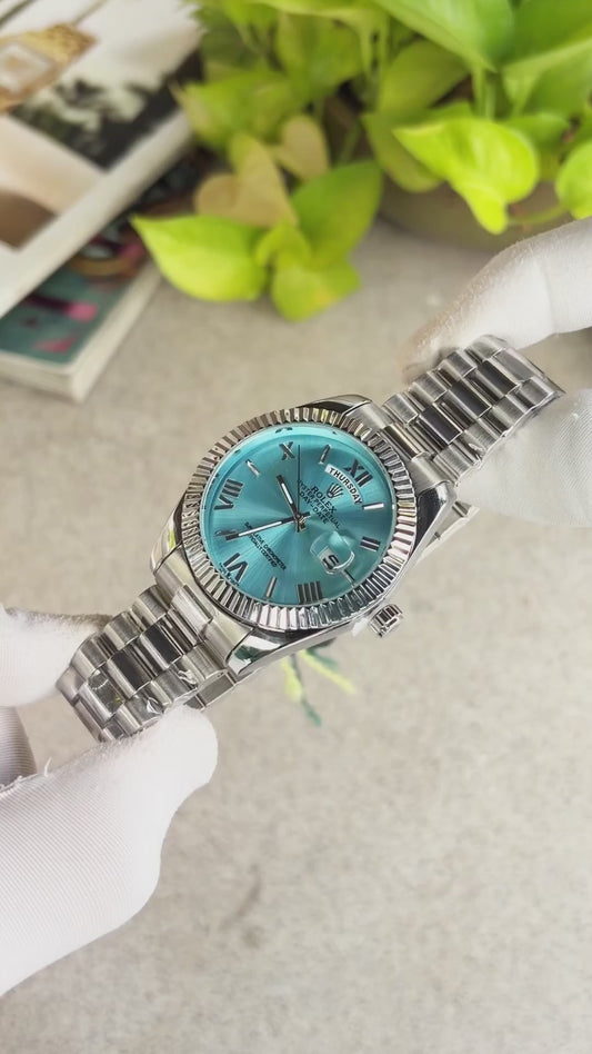 Role_x Oyster Perpetual Day Date 40 Battery Silver-SkyBlue