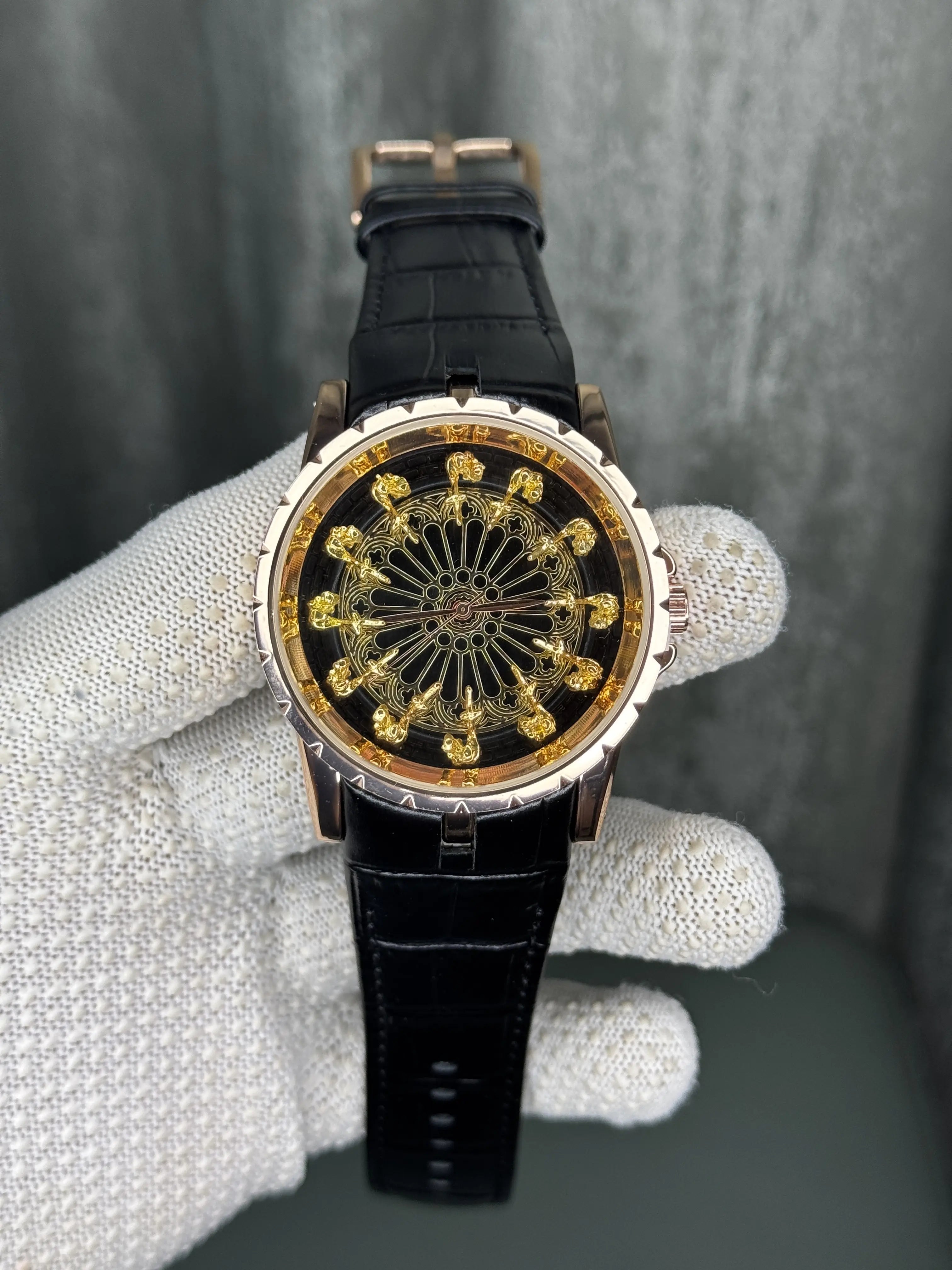 Roger Dubuis Gold Black Onola Twelve Knights Premium Watch