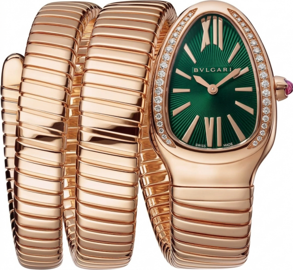 Bvlgari Serpenti Tubogas Twotone Rose Gold Green