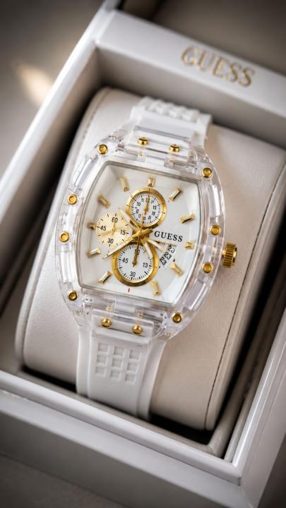 GUES S WATCH WHITE GOLD NEW EDITION 553