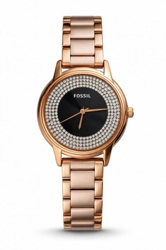 FOSSI_L ANALOG STAINLESS STILL BUTTERFLY LOCK ROSE BLACK177
