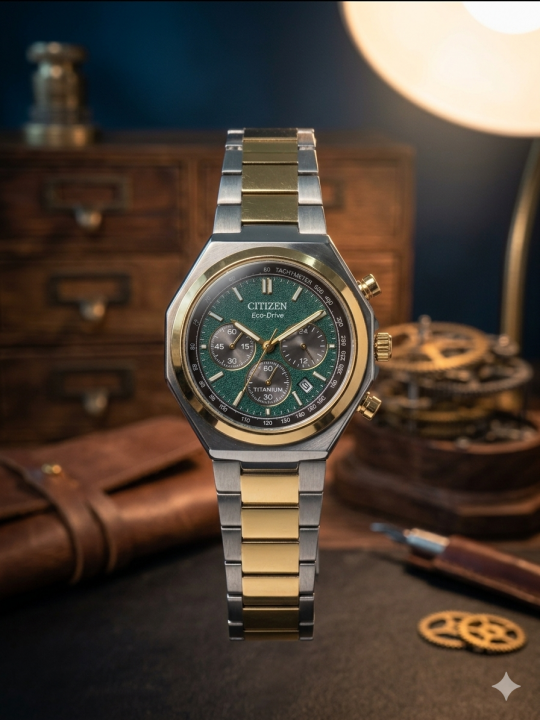CITIZE N ECODRIVE ZENSHIN TWO TONE GREEN 436