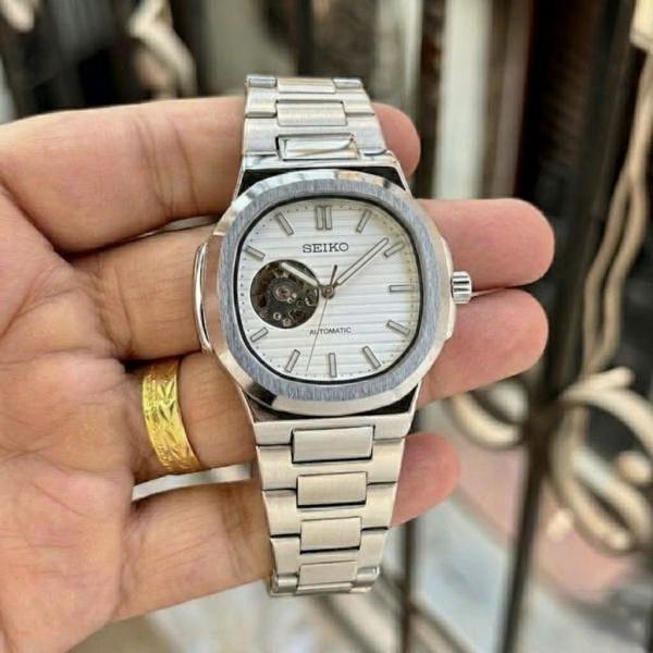 Seiko nautiko Mod Automatic open heart white w307