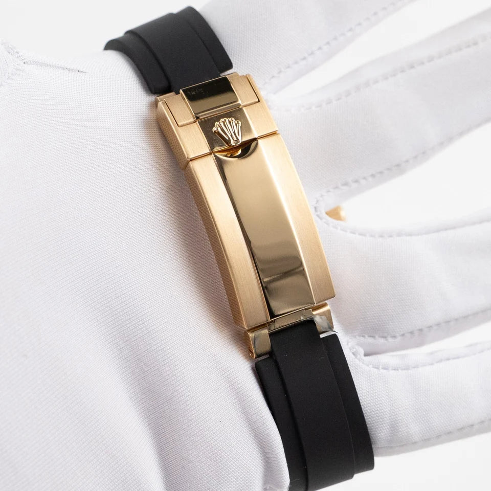Role_x Yatch Master Yellow Gold Oysterflex Black Mint Mens Watch Luxury Edition Premium Quality mercurewatches.store